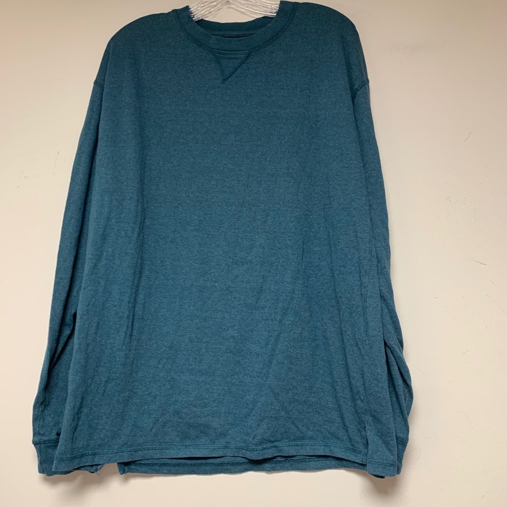Jackson Hole Long Sleeve T-Shirt Mens Large Teal Excellent Heathered Blend